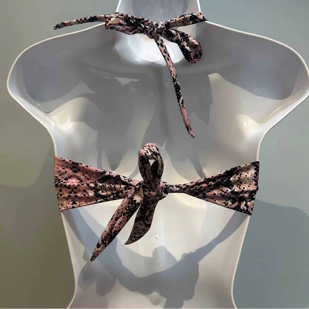 Yandy Pink Black Snakeskin Onepiece Monokini Swimsuit Medium